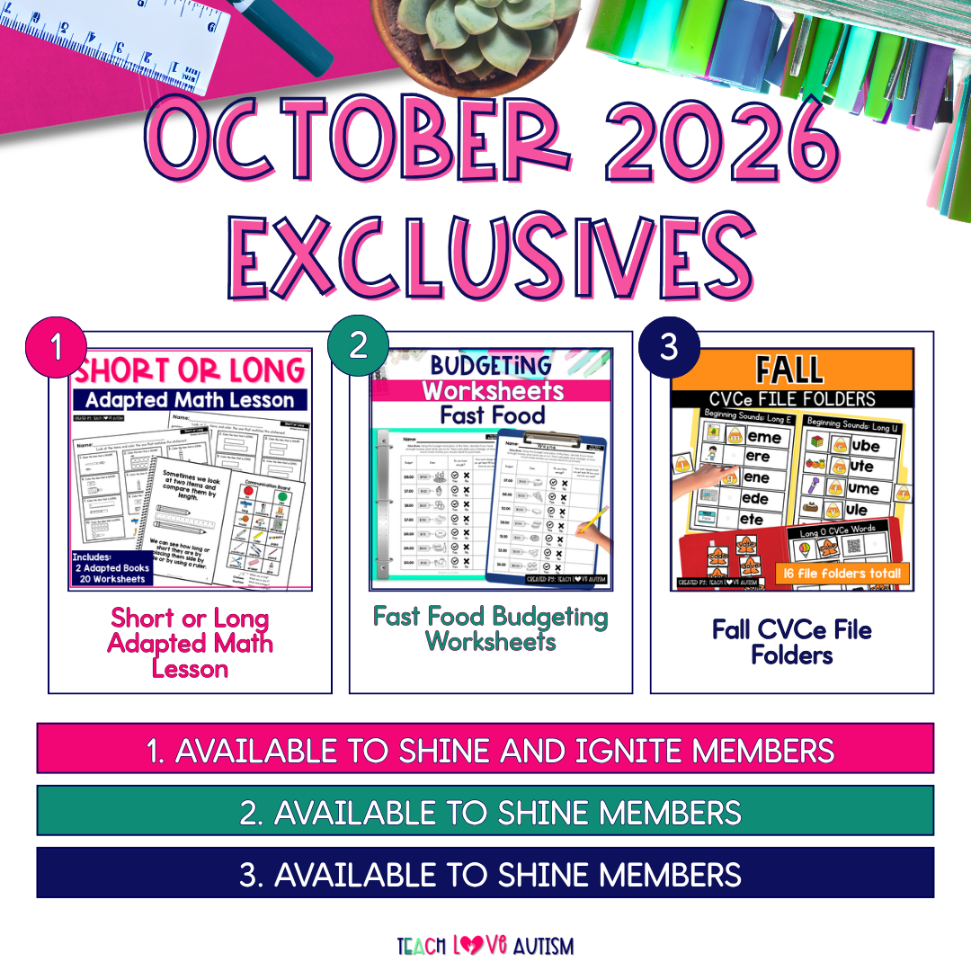 Teach Love Resource Membership October exclusives