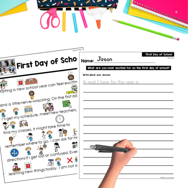 First Day of School Social Narrative for Secondary & Special Education