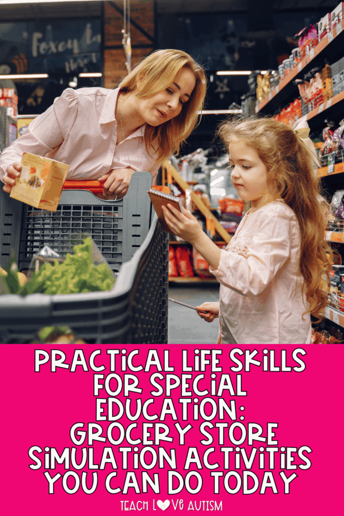 Save this post to your favorite special education Pinterest board, so you can easily revisit ideas for teaching money skills, budgeting, decision-making, and comprehension through grocery store activities. Whether you are planning a life skills unit, setting up small groups, or looking for ways to help students generalize skills, having these strategies on hand can make planning feel more manageable.