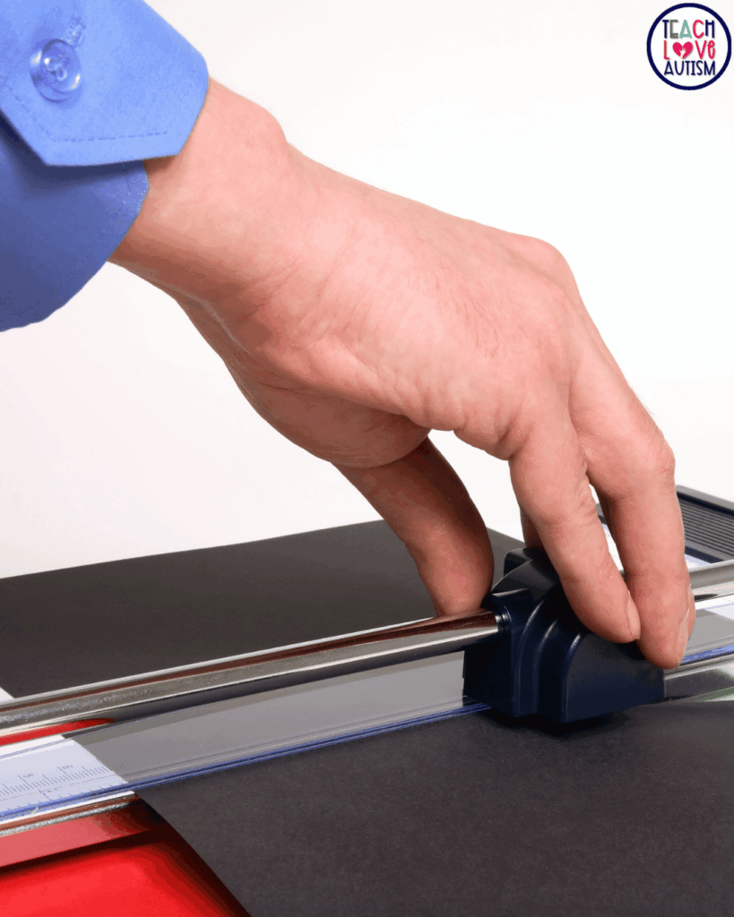 A paper cutter is particularly helpful when creating classroom visuals when you start to prep materials.