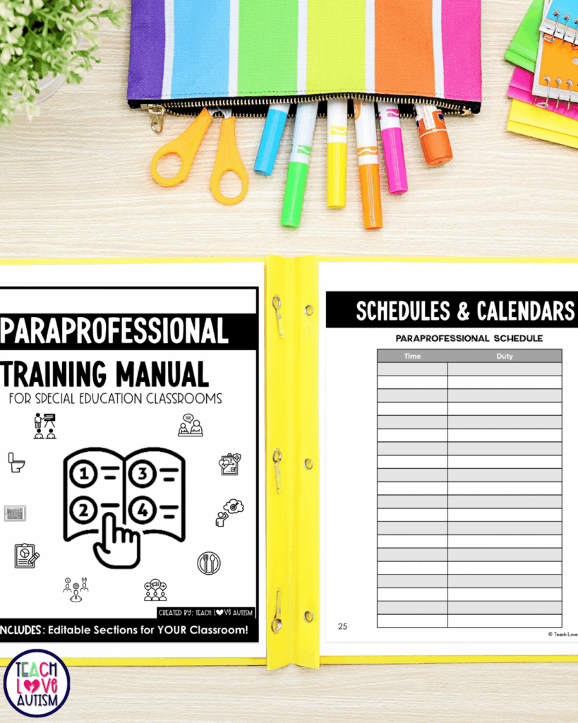 One of the best decisions I made for managing paraprofessionals in special education classrooms was creating systems that kept information organized and easy to access. That is exactly why a paraprofessional binder can be such a valuable classroom tool.
