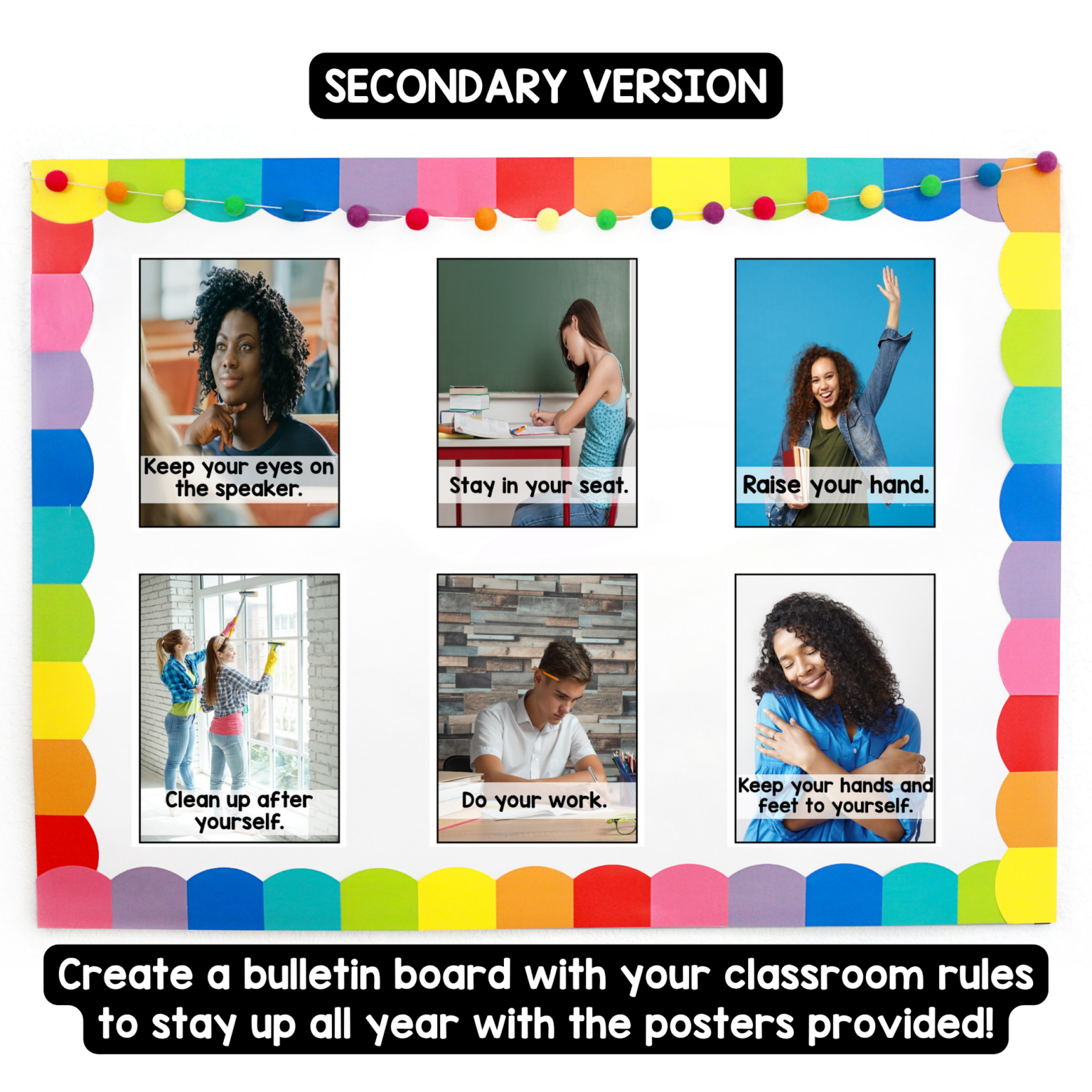 Classroom Rules Posters with Real Photos — Differentiated Worksheets ...