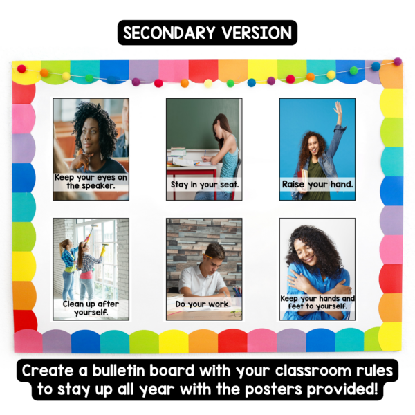 classroom rules posters with real photos 4