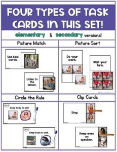 Classroom Rules Task Boxes with Real Photos Level 2 - Teach Love Autism