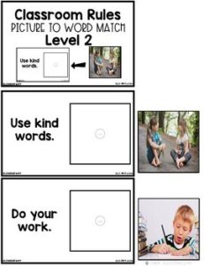 Classroom Rules Task Boxes with Real Photos Level 2 - Teach Love Autism