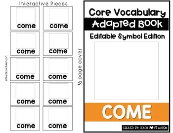 Core Vocabulary Editable Symbol Adapted Book: COME - Image 3