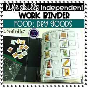Food Independent Work Binder: Dry Goods