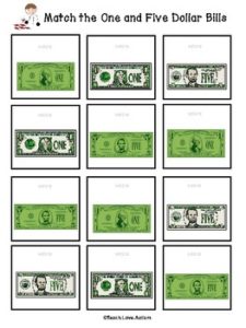 Learning Money Skills with Bills Pack - Teach Love Autism