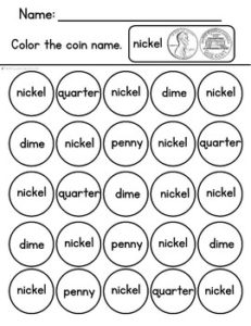 Nickel Worksheets - Teach Love Autism