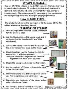 Real Photo Matching File Folders - Teach Love Autism