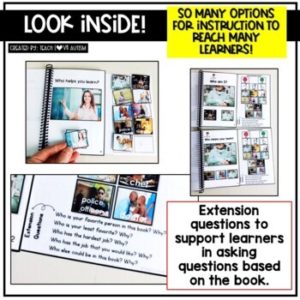 WH Question Adapted Books for Special Education - Teach Love Autism