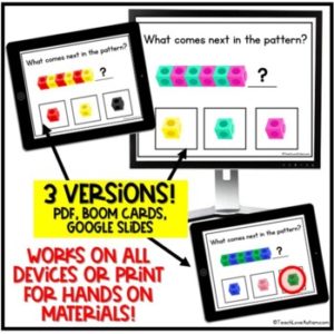 AB Patterns Digital Task Cards | Math Boom Cards - Teach Love Autism