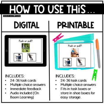 Push or Pull | Force and Motion | Science Task Cards | Boom Cards ...