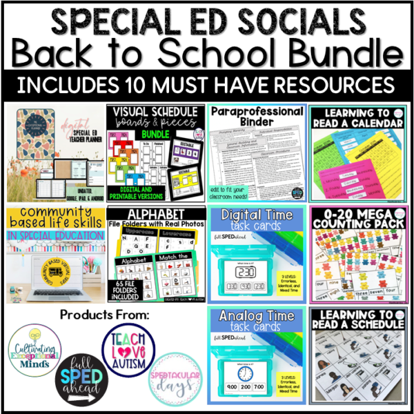 Special Ed Socials Back to School Bundle - Teach Love Autism