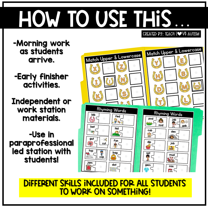 March Reading File Folders - Teach Love Autism