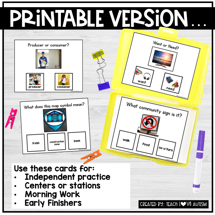 social studies activities printable task cards