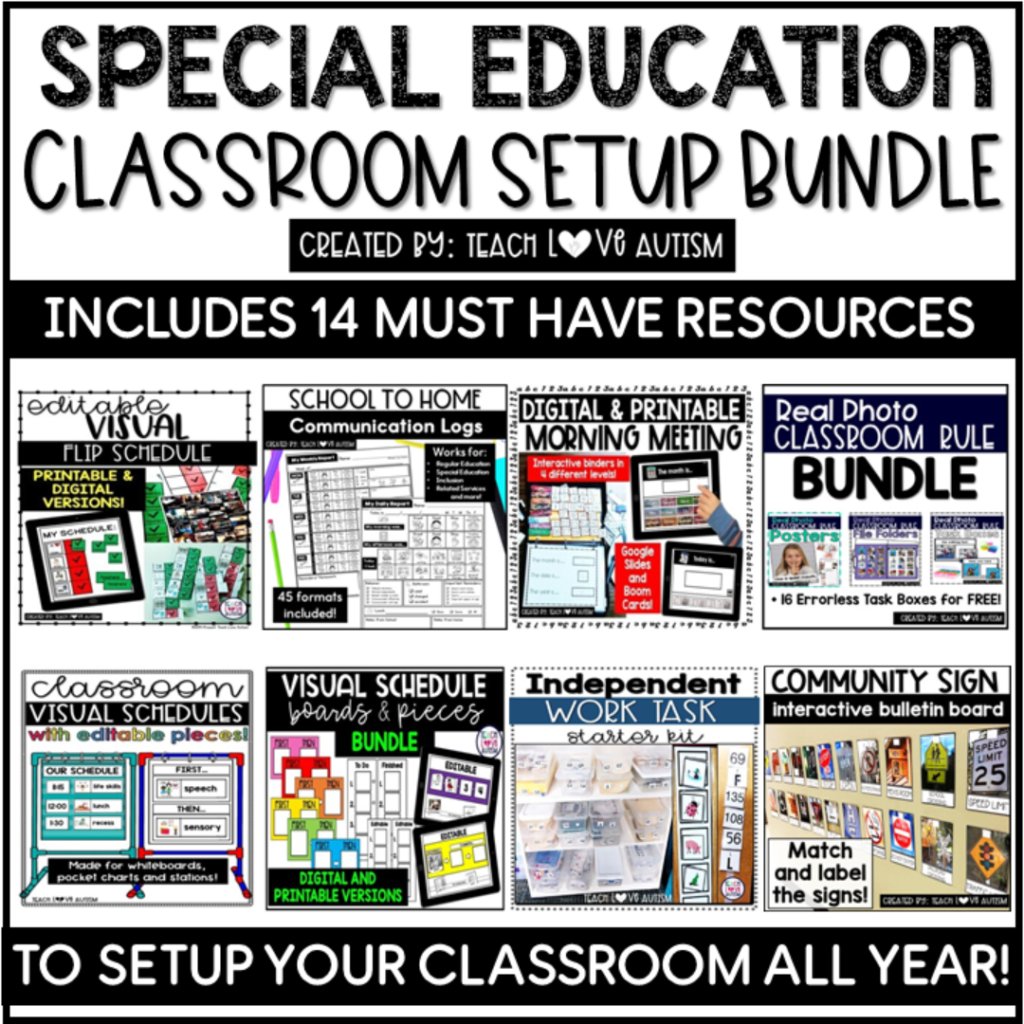 special education teach job class setup bundle