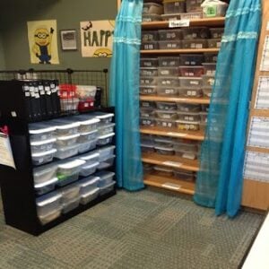 Organized storage with clear containers