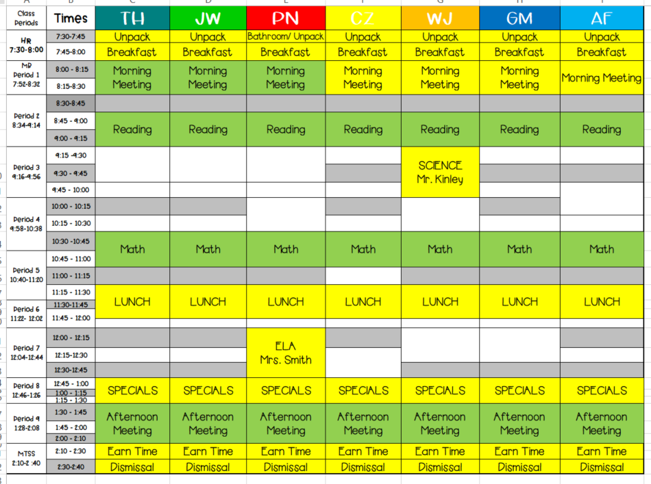 special education classroom schedule 1