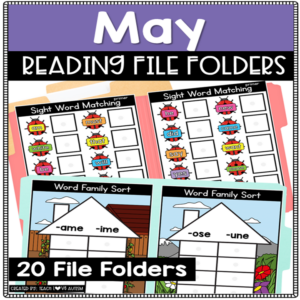 May Reading File Folders | Spring Activities | Literacy Centers