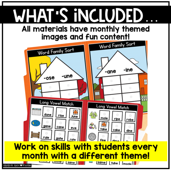 November Reading File Folders | Halloween Activities | Literacy Centers - Image 4
