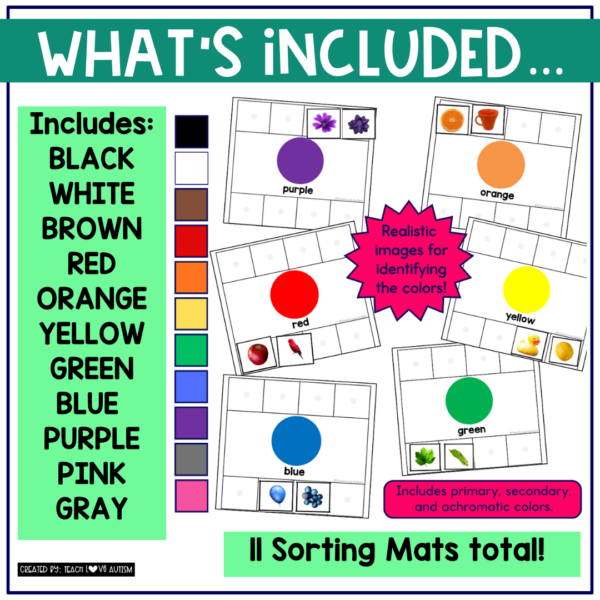 color sorting mats
