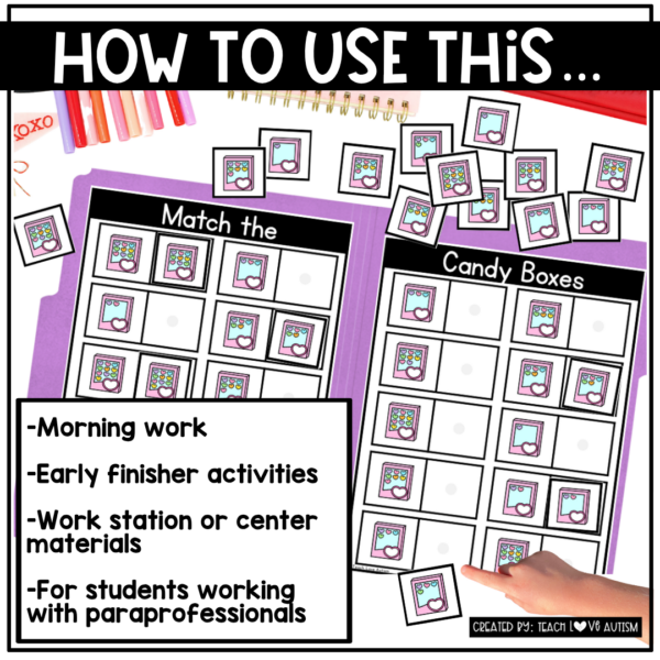 February Matching and Errorless File Folders