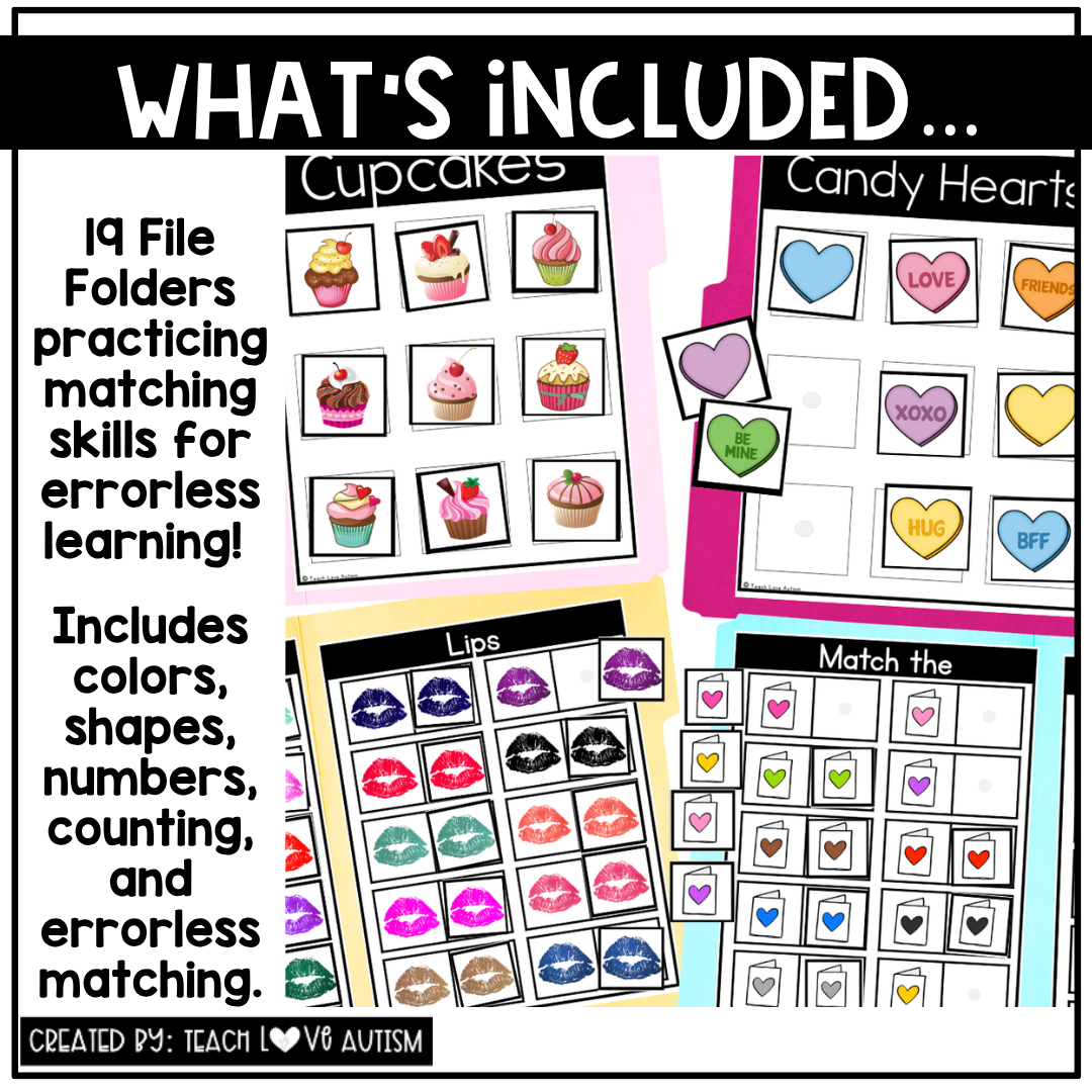 February Matching and Errorless File Folders