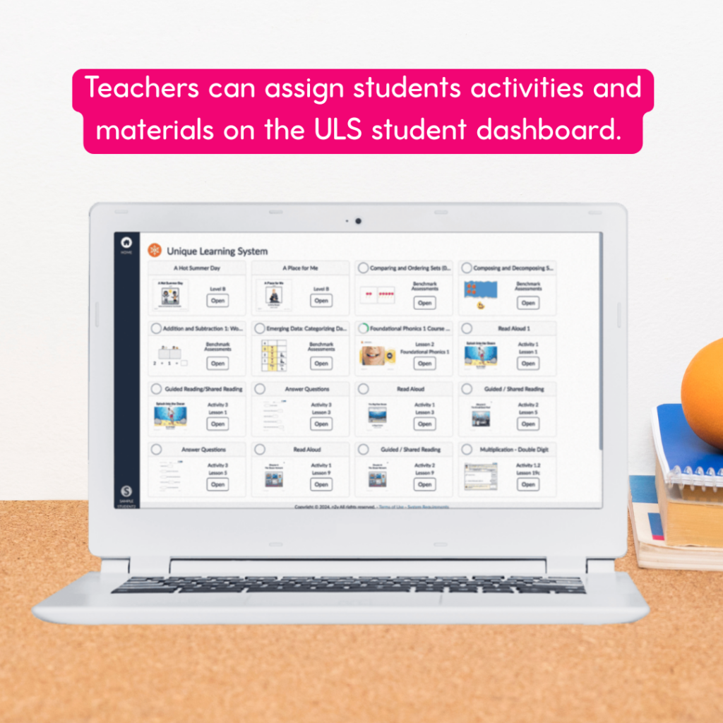 unique learning systems student dashboard assignments
