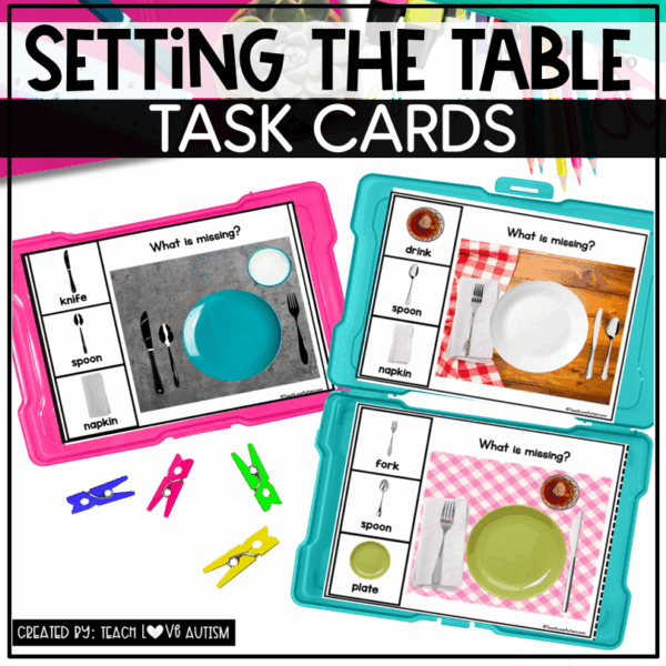 Setting the Table Task Cards | Life Skills Activity