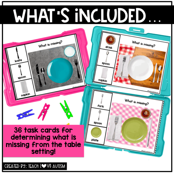 Setting the Table Task Cards | Life Skills Activity - Image 3