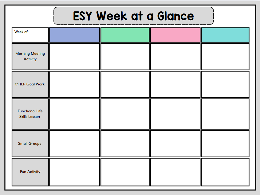 esy lesson planning template
