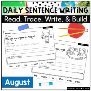 august daily writing worksheets