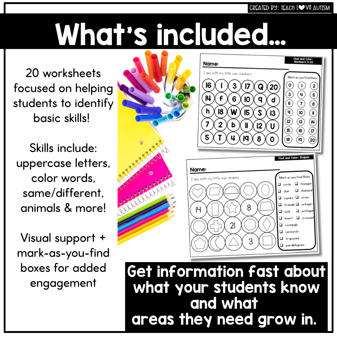 Find and Color Worksheets for Basic Skills - Image 2