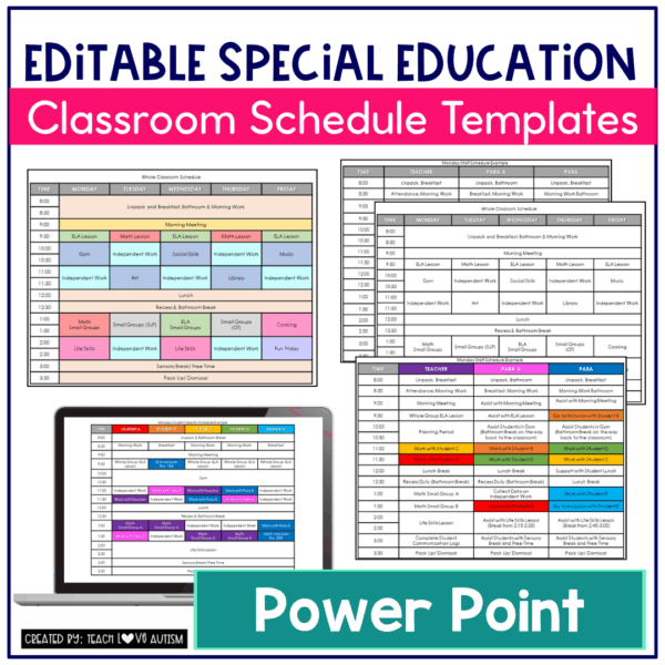 Editable Classroom Schedule Template Powerpoint