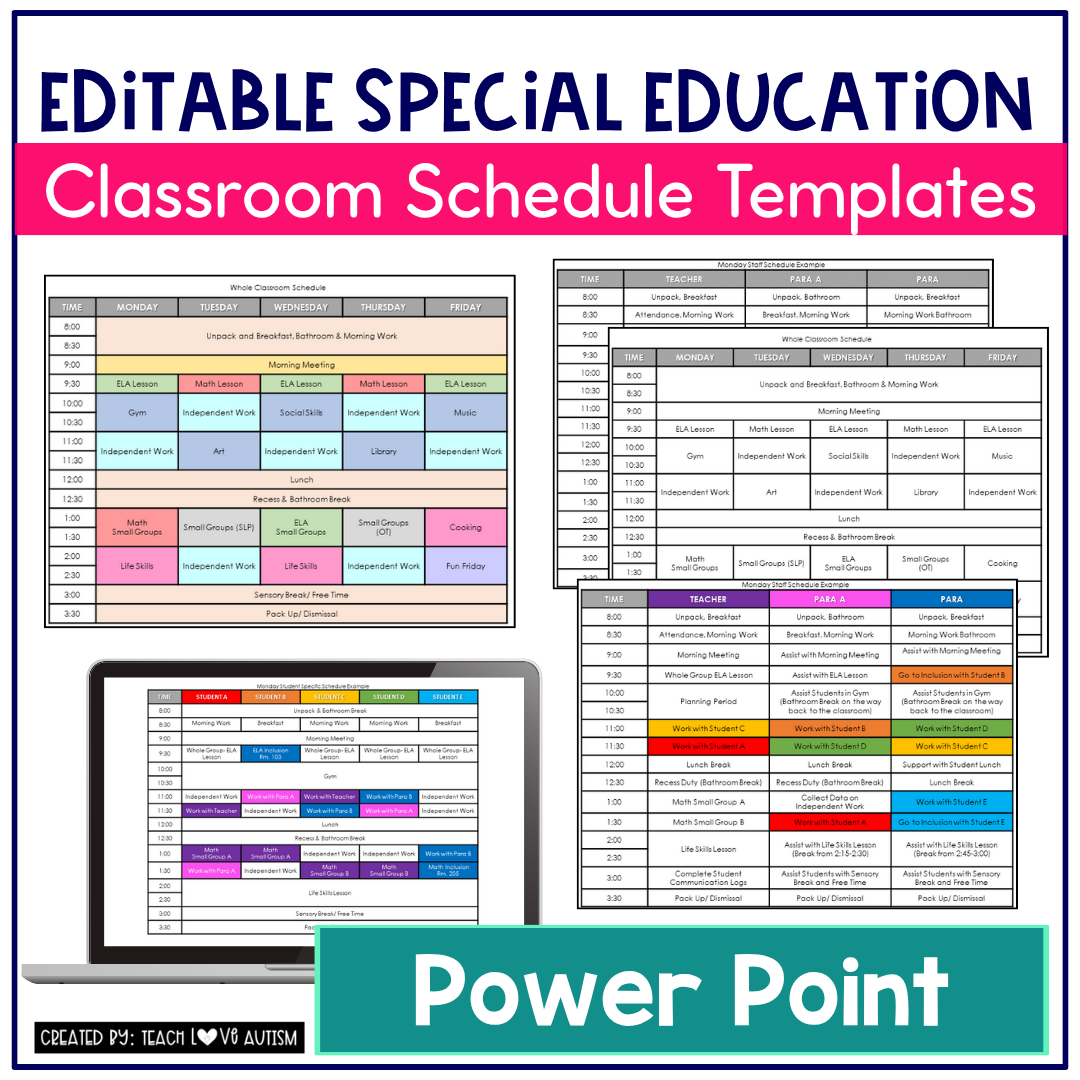 Editable Classroom Schedule Template PowerPoint