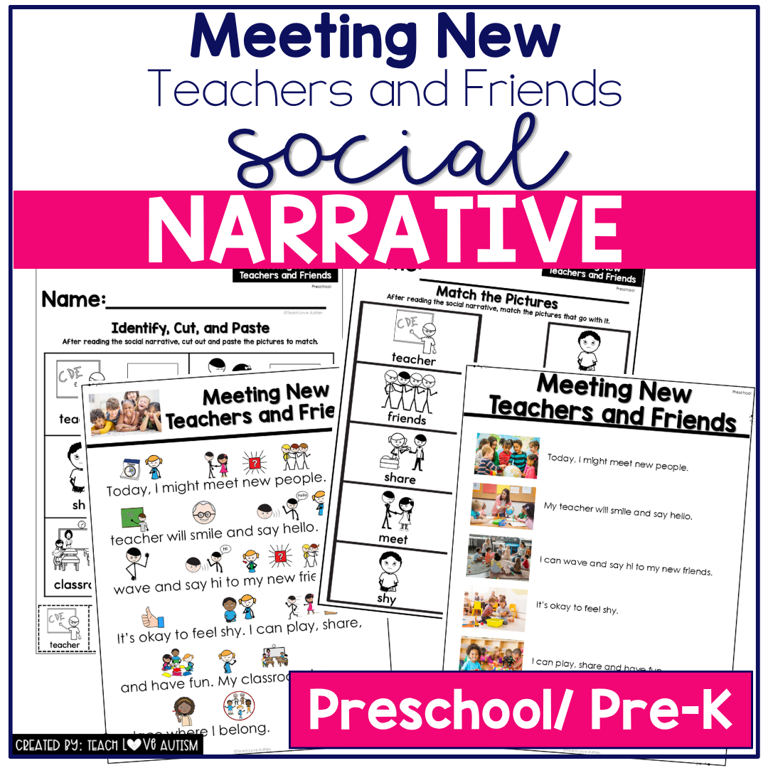 Meeting New Teachers and Friends Social Narrative for Preschool