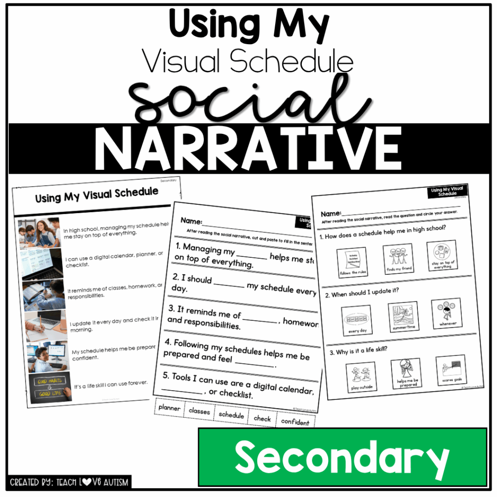 Using My Visual Schedule Social Narrative
