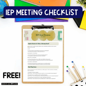 IEP Goal Review & Meeting Checklist
