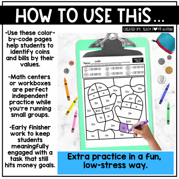 January color by code money values