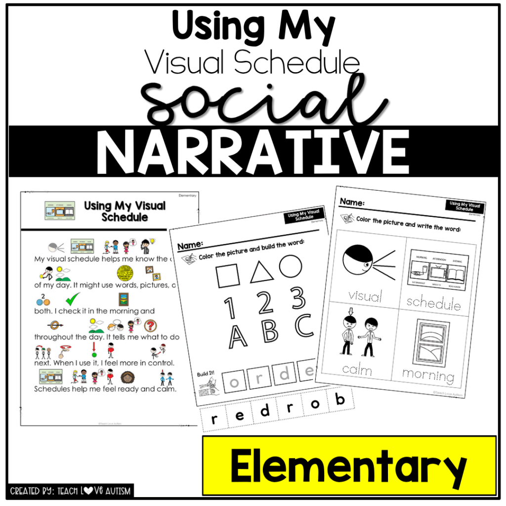 Elementary Visual Check In Using My Visual Schedule -Elementary - Teach Love Autism