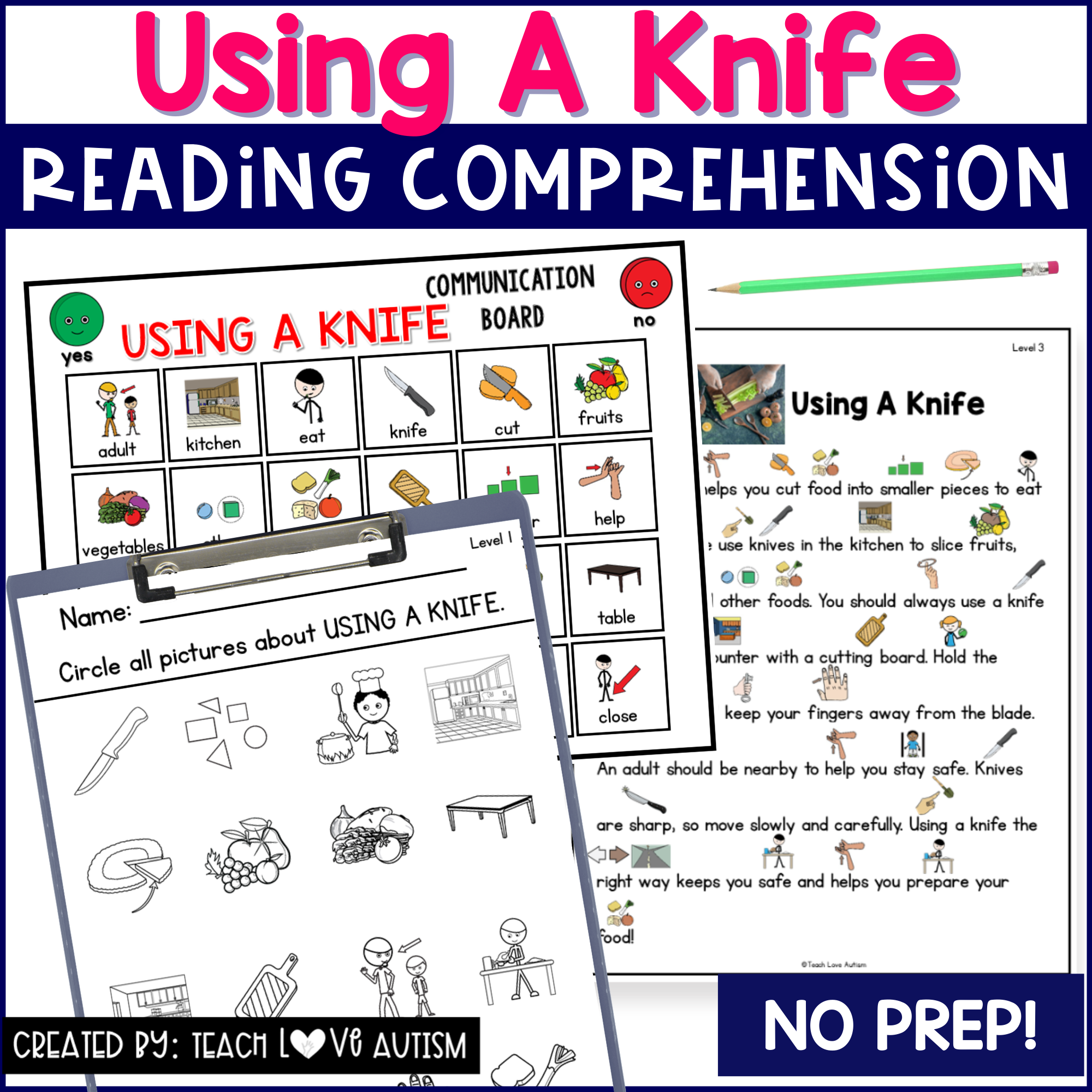 Using a Knife Life Skills Reading Comprehension