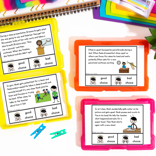 When I'm Upset Social Scenario Task Cards