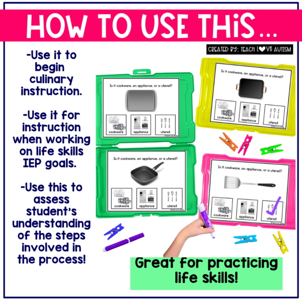 Cookware Appliance or Utensil Task Cards