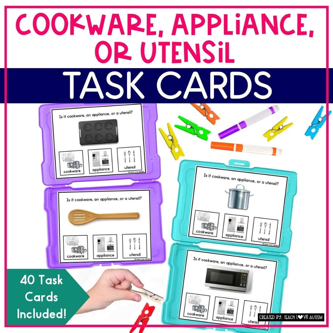 Cookware, Appliance, or Utensil Task Cards