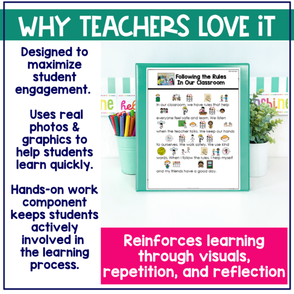 Following the Rules In Our Classroom Social Narrative for Elementary & Special Education