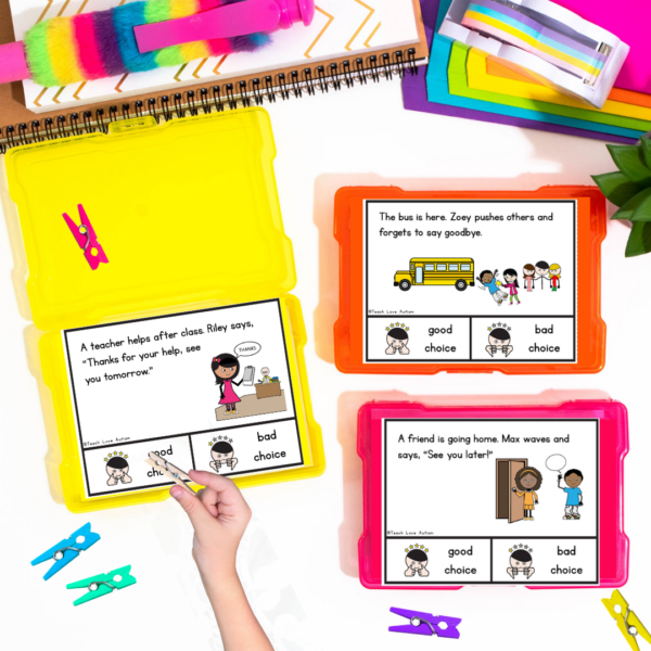 Saying Goodbye Social Scenario Task Cards