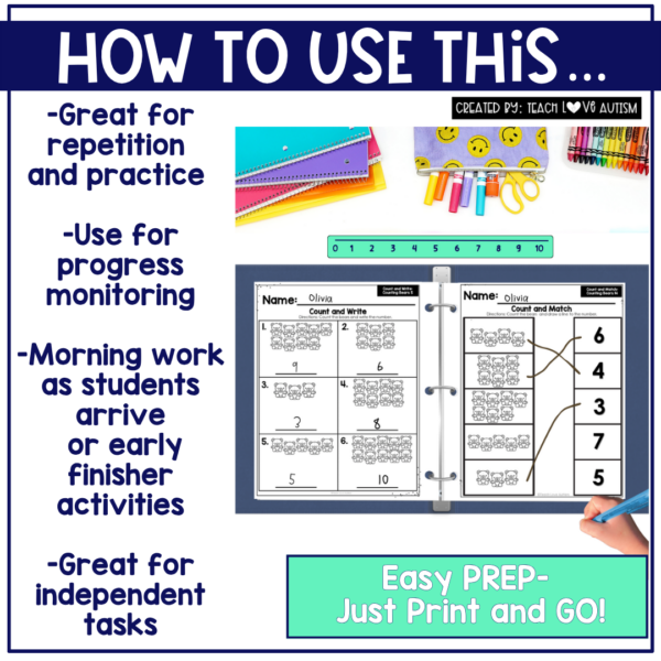 Bear Counting 0-10 Worksheets