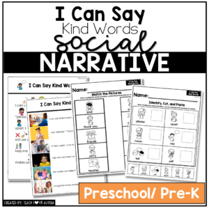 I Can Say Kind Words -Preschool / Pre-K