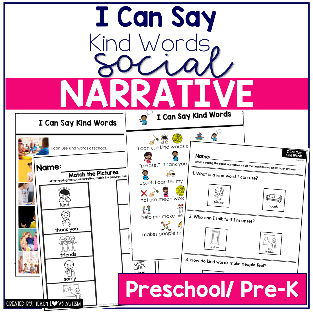 I Can Say Kind Words Social Narrative for Preschool & Special Education